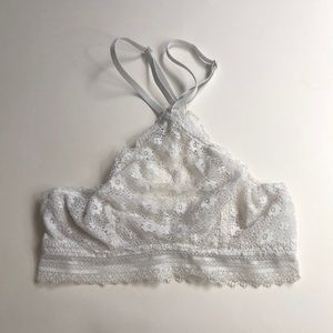 White lace wire lined bralette